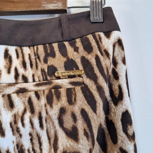 MICHAEL Michael Kors Brown Animal Print Pants Size 4P - Picture 8 of 10